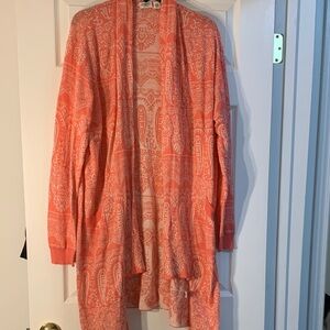 Cato Coral Paisley Cardigan